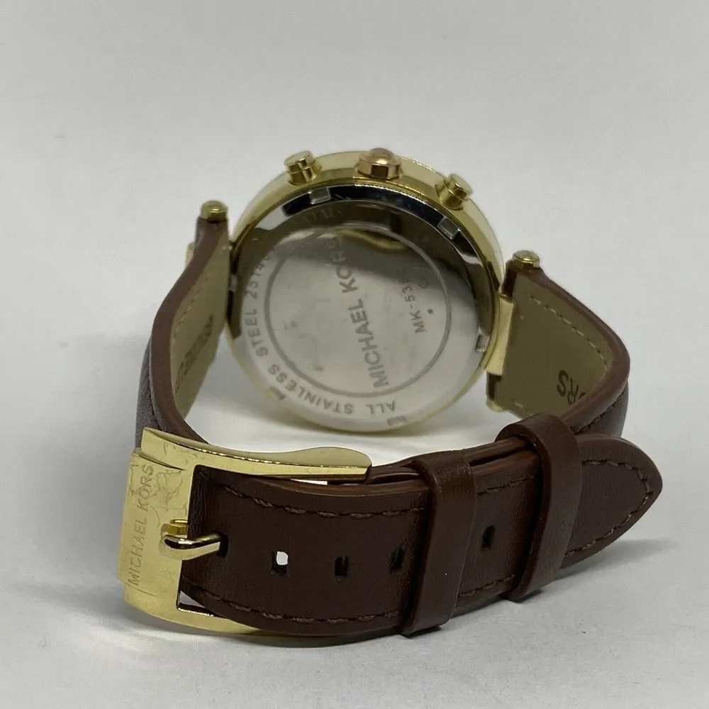Michael Kors Parker MK-5354 Women's Brown Leather Analog Dial Quartz Watch VK445